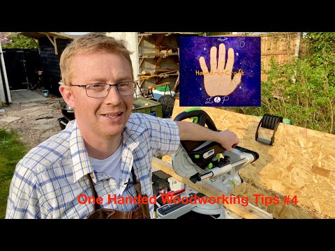 One Handed Woodworking Tips #4: How to Cut a Half Lap Joint on the Sliding Mitre Saw