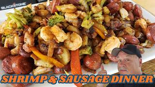 Shrimp and Sausage Dinner on the Blackstone Griddle