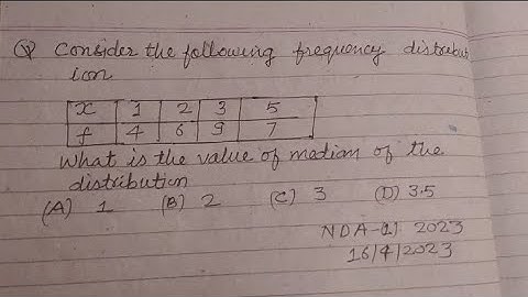 Consider the following frequency distribution what is the value of median of the distribution | nda
