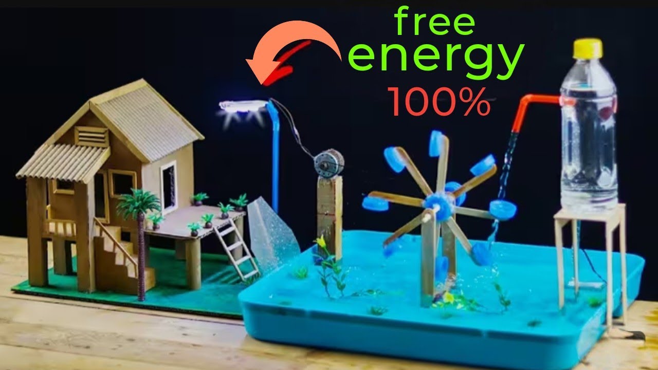 How to Make a Free Energy Using Water Wheel - Science Project Without Electricity @MRINDIANHACKER 