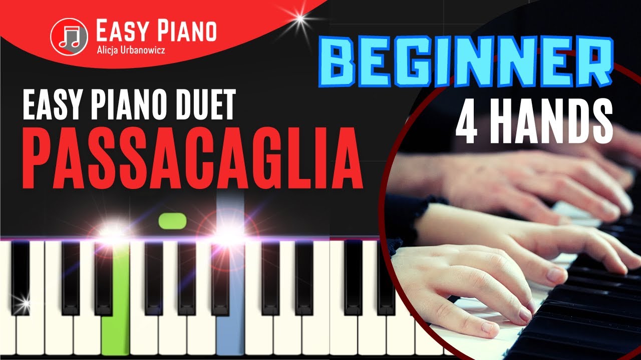 Passacaglia Piano DUET Sheet Music pdf I Easy Piano 4 Hands Tutorial ...