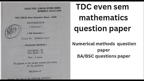 Numerical Method question paper bsc mathematics honours |previous year 4th sem question paper| 401-T