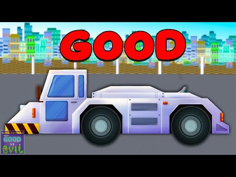 Good Vs Evil Aircraft Tug Truck + More Vehicle Videos for Babies