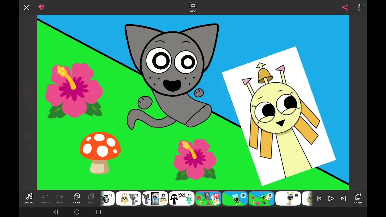 The Sprunki Series Episode 32: Fun Bot Playing 🩶 😺 🤖🧱🌳🌺🛝