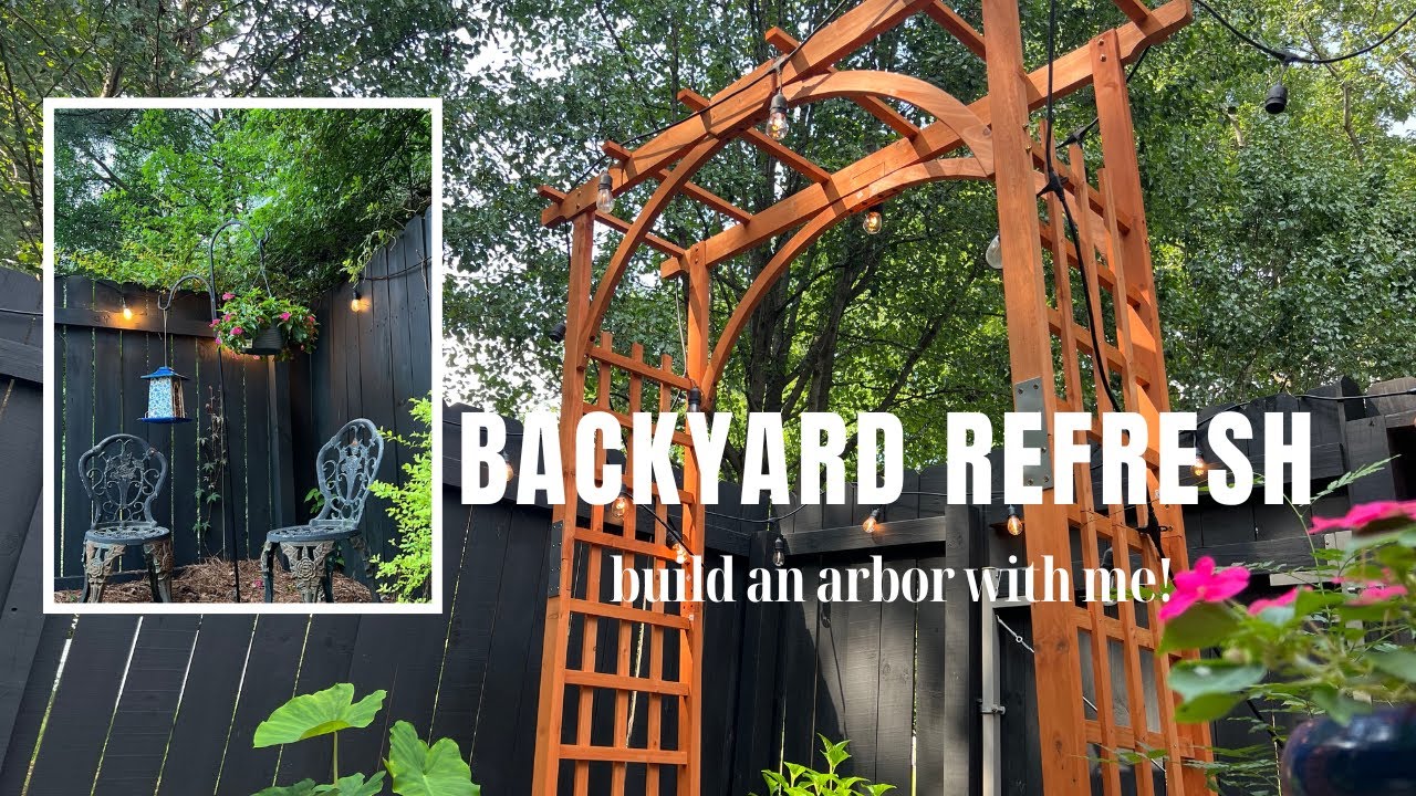Backyard Refresh! Adding an arbor & compost bin to my secret garden
