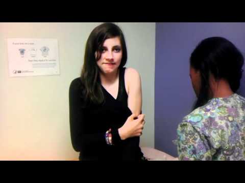 Flu shot in the leg