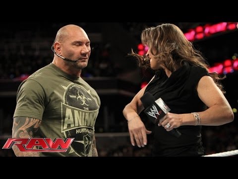 Stephanie McMahon, Batista and Randy Orton argue about WrestleMania: Raw, March 24, 2014