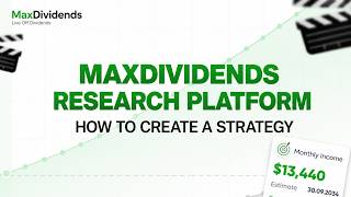 Maxdividends Platform How To Create A Strategy