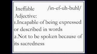Ineffable-Definition