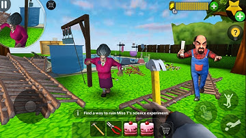 with Nick and Tani troll Miss T so funny in Scary Teacher 3D (android, ios)