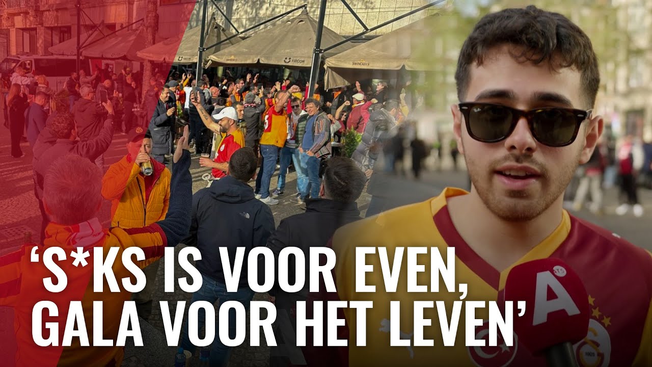 Honderden fans Galatasaray op de Dam voor wedstrijd tegen Ajax
