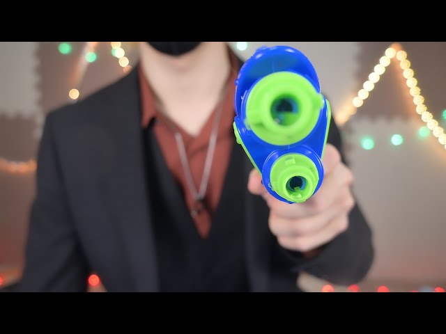 【ASMR】暑いし水鉄砲で遊んで涼もうか^^【顔面水ぶっかけ/水の音】