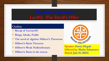 Algebraic Geometry (Lec#2): The Devil’s Offer| The need for algebra: Hilbert Theorems