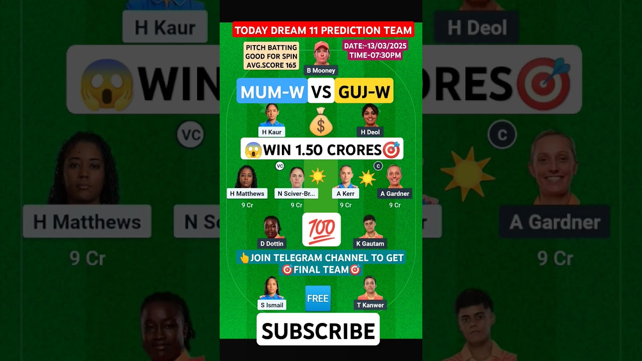 mum w vs guj w dream11 prediction | mum w vs guj w dream11 prediction today match 