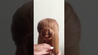 simple twist beautiful bun hair style #hairstyle #easy