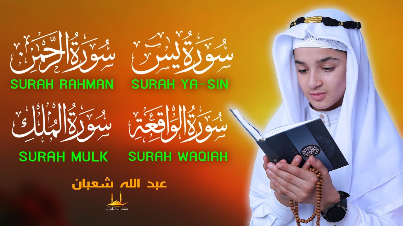 سورة يس - الرحمن - الواقعة - الملك - تلاوة قرآنية جميلة تلامس كل قلب - القارئ عبد الله شعبان