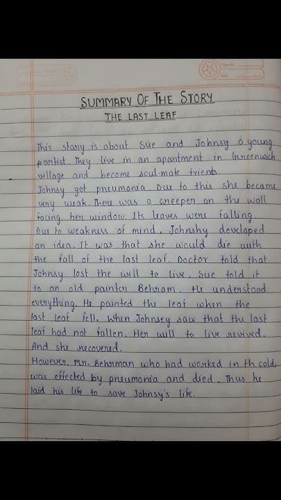 class-9-english-the-last-leaf-summary-full-chapter-revision-exam