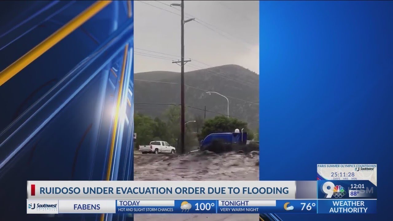 Flash flooding to continue on Monday in Ruidoso - YouTube