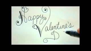 Happy Valentines Day DIY Card Easy Fancy Writing