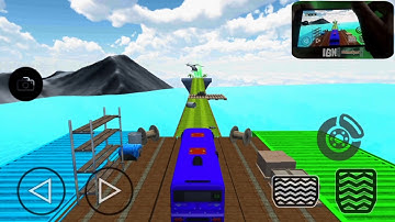 Impossible bus driving stunts game played without control buttons gameplay : Racing Guruji