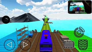 Impossible bus driving stunts game played without control buttons gameplay : Racing Guruji screenshot 2