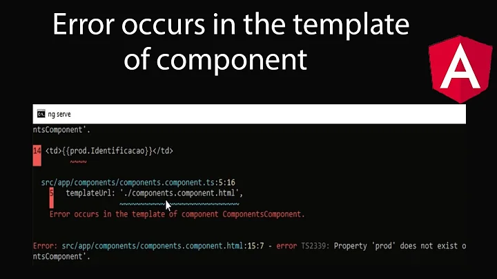 Error occurs in the template of component no angular. (Em português).