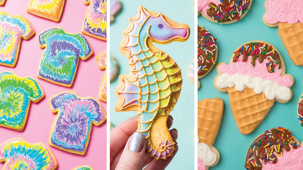 3 Decorated Cookies For Summer Royal Icing Cookie Decorating YouTube