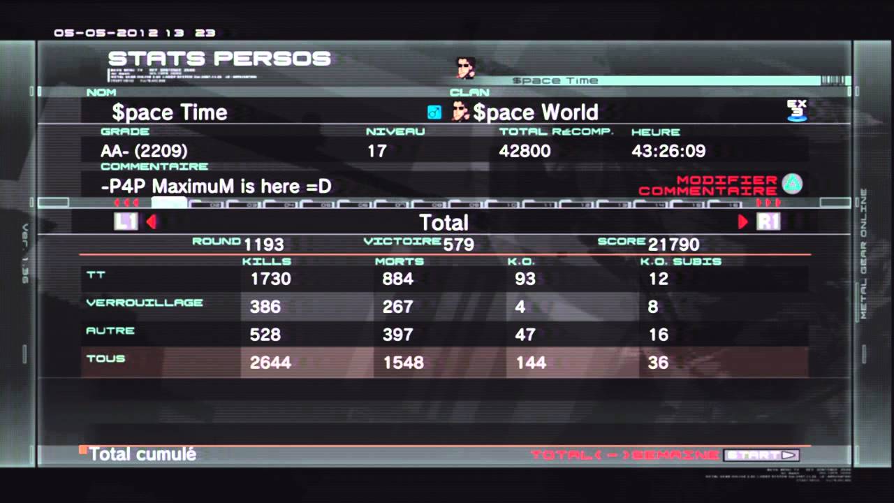 (MGO2) My stats