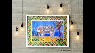 step madhubani painting beginners easy cow tutorial mithila