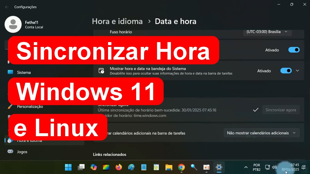 Como corrigir diferenças de tempo entre o Linux e o Windows 11 em ...