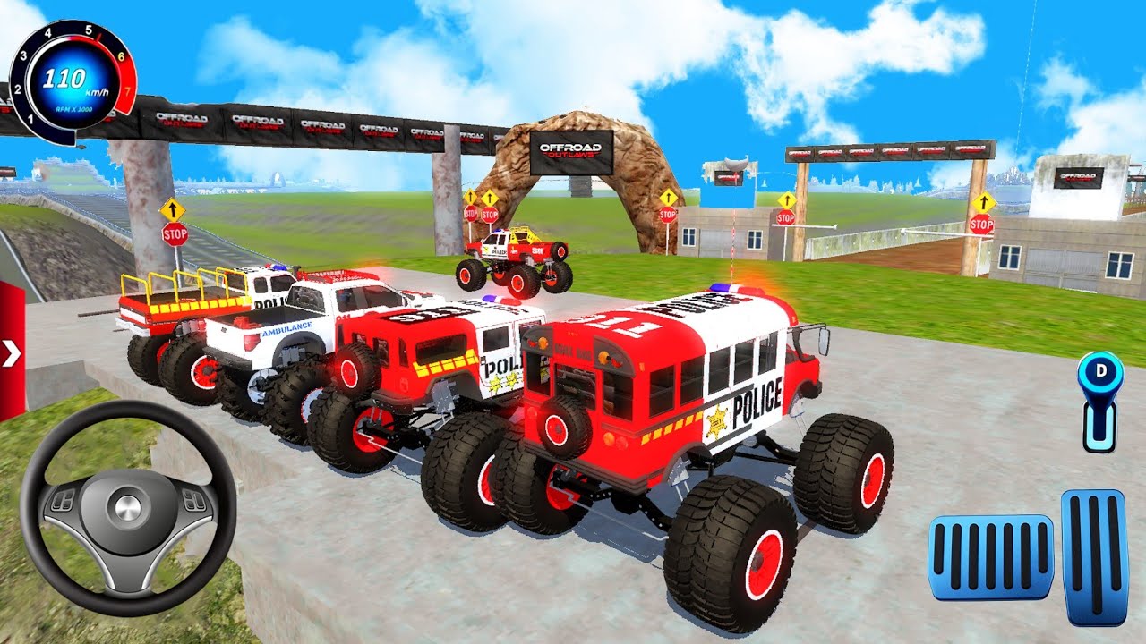 ألعاب السيارات - قيادة سيارات الشرطة 🚔 وحافلات المدارس وسيارات الإسعاف 🚑 وشاحنات الوحوش.