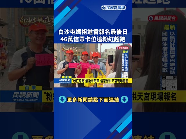 白沙屯媽祖進香報名截止 「逾46萬信眾」追隨粉紅超跑－民視台語新聞
