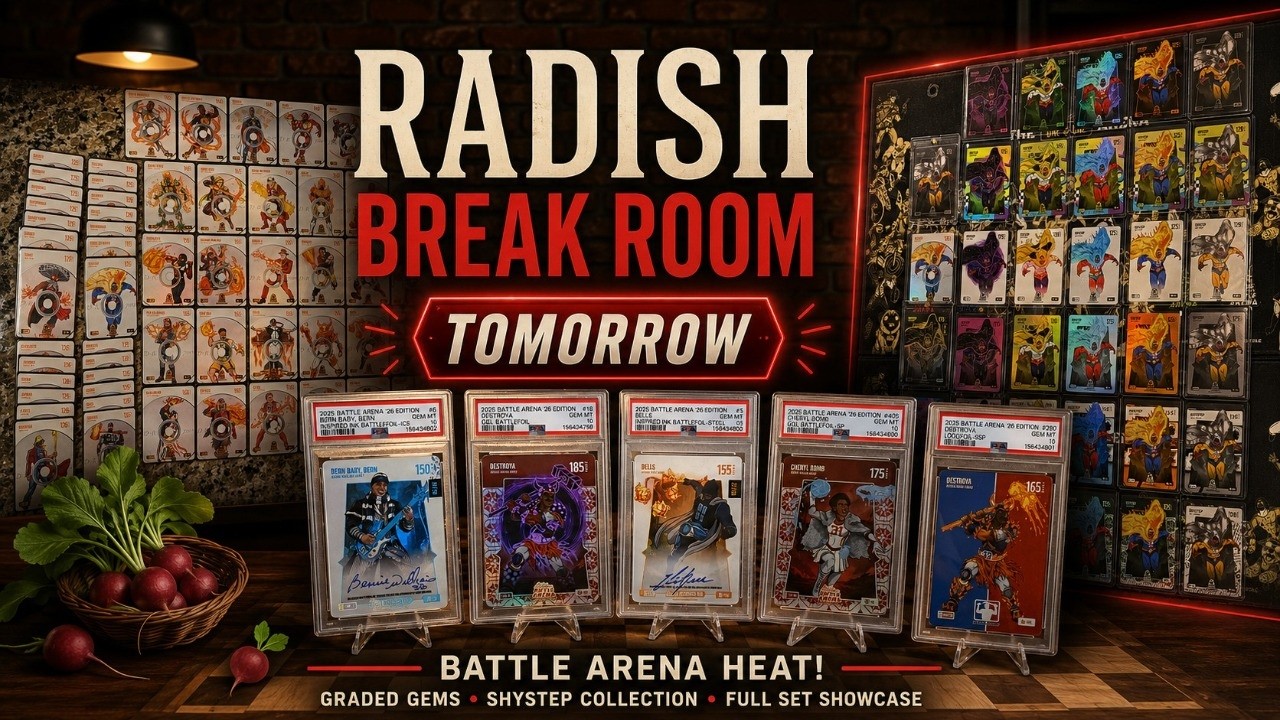 Bo Jackson Battle Arena PSA 10s and Fire Track and Shystep Sets!  Next Radish Break Room! 📱