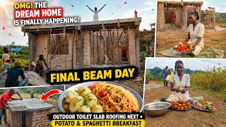 🌧️ Rainy Day! The Dream Home Is Finally Happening | Final Beam Day + Outdoor Toilet Slab & Breakfast