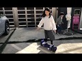 庭でKintoneのバランススクーター(ミニセグウェイ)に乗る Riding a kintone balance scooter (mini-segway) in the garden