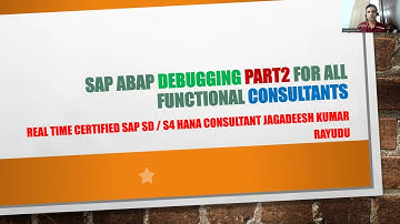 Sap ABAP debugging part2 for all functional consultants H