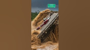Jembatan Ambruk Diterjang Banjir Deras! #banjir