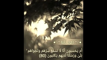 تلاوة عراقية خاشعة ومؤثرة ((أَمْ يَحْسَبُونَ أَنَّا لَا نَسْمَعُ سِرَّهُمْ وَنَجْوَاهُم ۚ))
