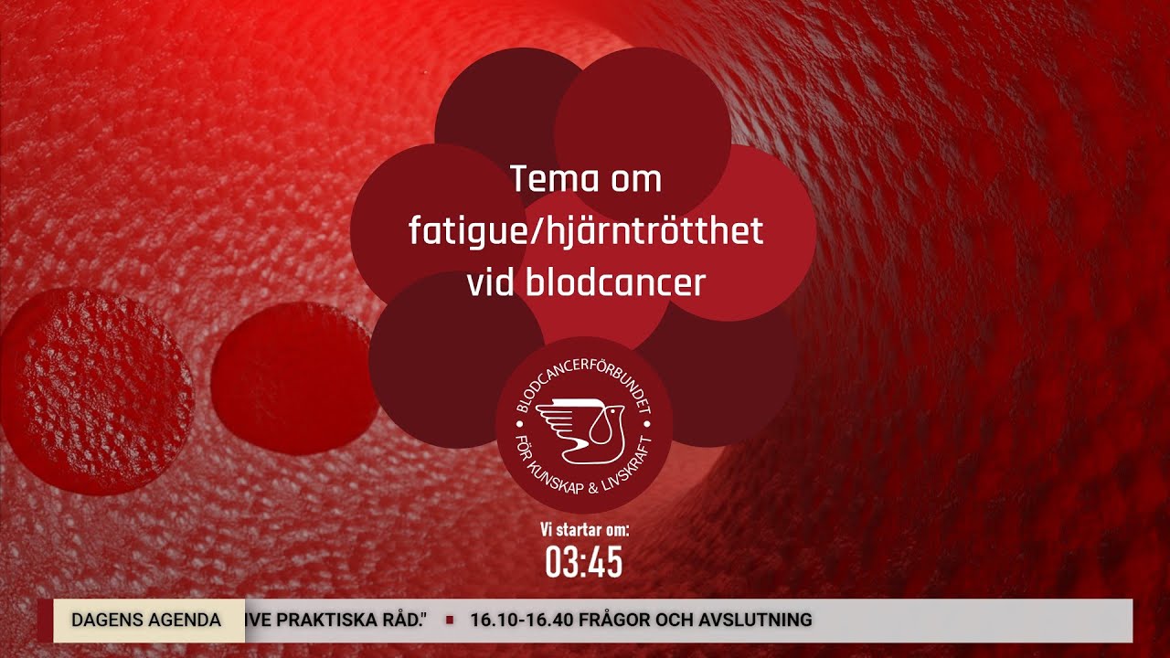 Temaföreläsning - Om FATIGUE/ HJÄRNTRÖTTHET vid blodcancer