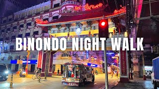 4K  Night Walk from Manila Central Post Office to Binondo  Chinatown