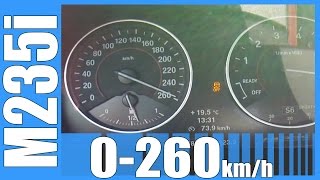 BMW M235i F22 VERY FAST! 0-260 km/h LAUNCH CONTROL Acceleration