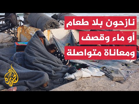 مراسلة الجزيرة ترصد أوضاع النازحين الباقين في ميناء غزة غرب المدينة