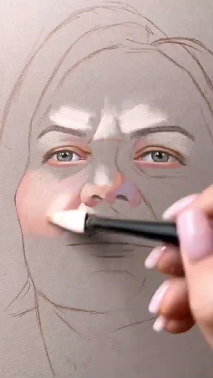 рисунок пастелью на стене