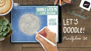 Mindful Doodle Practice in PROCREATE: Creative Journal Prompt - The Stillness of the Moon