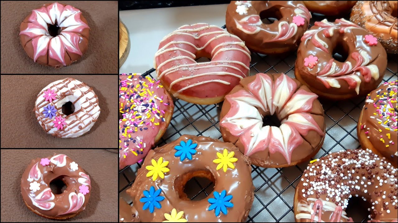 أفخم وصفة دونات ممكن تعملوها  بعجينة هشة وخفيفة بدون قطاعات وطرق تزيين مميزة