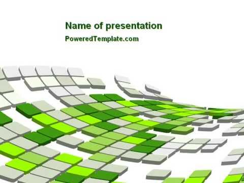 Green Pixelated Theme PowerPoint Template by PoweredTemplate.com