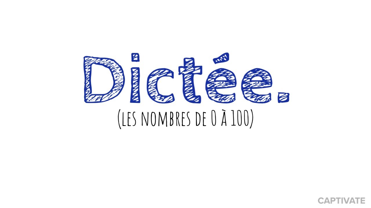 Dictée de nombres: 0 à 100. Niveau A1.