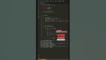 C program to convert binary number to decimal #clanguageforbeginners #clanguageprogram #ytshorts