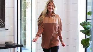 Monogrammed Waffle Knit Pullover