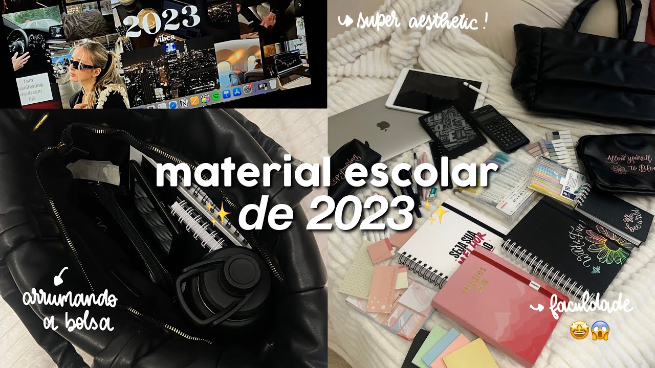 MEU MATERIAL ESCOLAR DE 2023 | mostrei tudo!! ✨